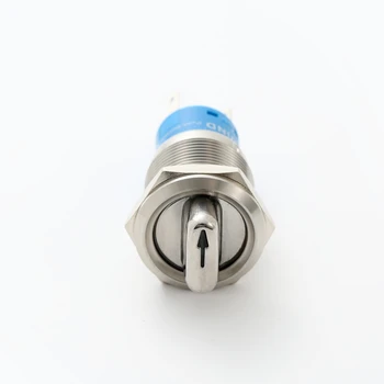 ELEWIND 19mm DPDT apšviestas metalo selektoriaus jungiklis 3 pozicijos išlaikyti mygtukas jungiklis(PM192F-22X/31/R/12V/S/IP65)