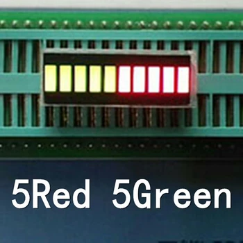 20PCS 10 tinklelis Bi-color skaitmeninės vamzdis šviesos juosta 5 raudonos ir 5 žaliųjų skaitmeninis LED šviesos juosta 10 segmentų LED šviesos juosta led ekranas