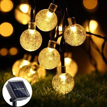 8 modelis 31ft 40 kamuolius lauko girliandas Kalėdų lempa led saulės energija varomas pasakų string žibintai