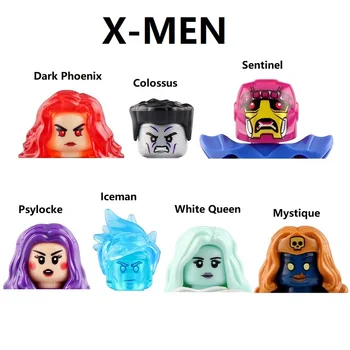 X0277 X-Men Dark Phoenix Mistika Iceman Psylocke Sentinel Gigantas Baltoji Karalienė Blokai Mini Veiksmų Skaičius, Žaislai