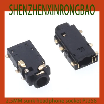 10vnt PJ-242 Mini juoda kriaukle ausinių lizdas 2,5 mm diafragma jungtis 6-pin pleistras mono garso priedą PJ258 moterų lizdas