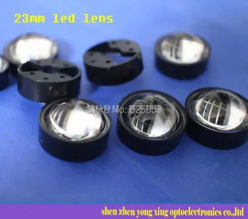 Nemokamas pristatymas 100vnt 23 mm 60 Laipsnių LED Objektyvas Didelės Galios 1w 3w 5w Led Black Turėtojas