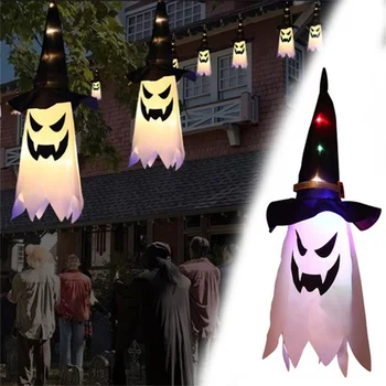 Helovinas Witcher Skrybėlę Kabinti String Žibintai LED Vandeniui Dvasios Šviesos baterijomis, Helovinas Dekoro Lempa Sode