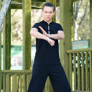 Kovos Menas Vienodas Chi Drabužius Kung Fu Suknelė Wushu Drabužių Unisex Moterų Ir Vyrų Kun Meistras Trumpas Rankovės 2023 Naujas Stilius