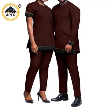 Pora Afrikos Atitikimo Kaftan Dashiki Vyrų Viršaus ir Kelnės Nustato Rungtynių Moterys Outwear Atsitiktinis Vasaros Afrikos Drabužių Komplektus Y23C020