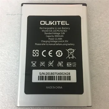 100% Originalus 5.5 colių Oukitel C8 Baterija Nekilnojamojo 3000mAh rezervinio Akumuliatoriaus Pakeitimo Oukitel C8 Mobilusis Telefonas