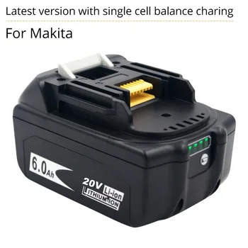 Vėliausiai Atnaujintas BL1860 Įkrovimo Baterija (akumuliatorius 20 V 6000mAh Ličio jonų už Makita 20V Baterija BL1840 BL1850 BL1830 BL1860B LXT 400